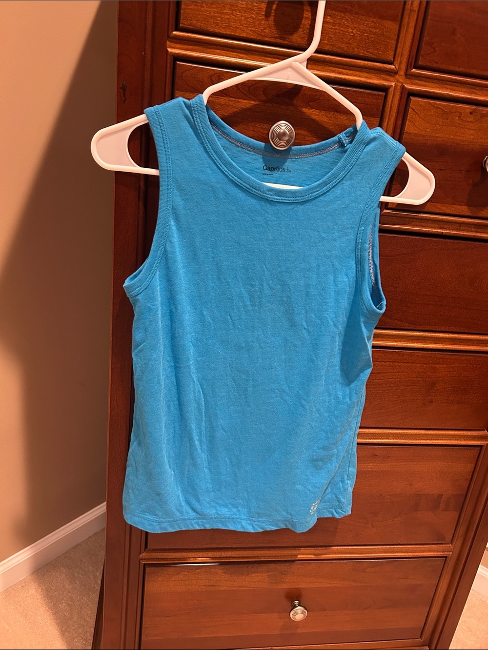 GAP boys Bright Aqua Ribbed Tank Top, size large, size 10, great for beach